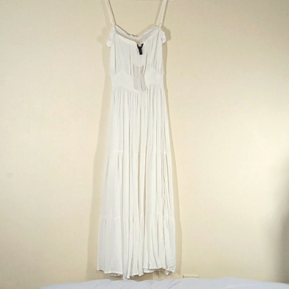 New AQUA Brand SWIM MEDIUM White Long Dress Women NWOT Beach Resort - Picture 3 of 10